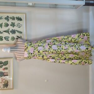 Seafolly Women's Boheme Floral Dress LimeLight Size Small Flowy Lime Pink Green